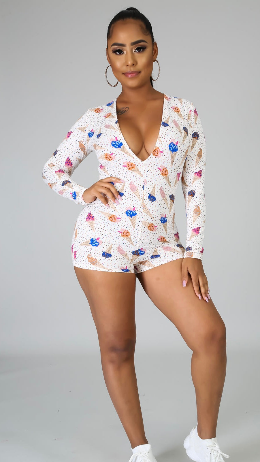 Staying Sweet Romper - White