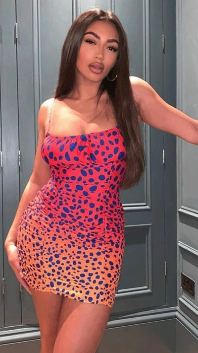Liz Dress - Orange Leopard