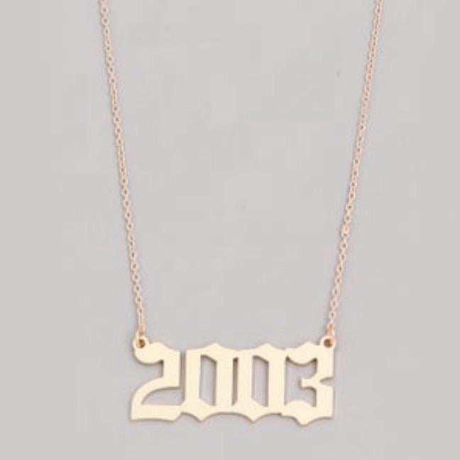 Birth Year Necklace - Gold