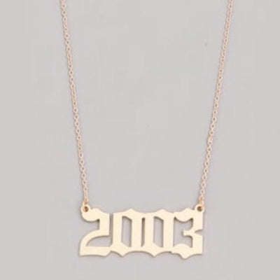 Birth Year Necklace - Gold
