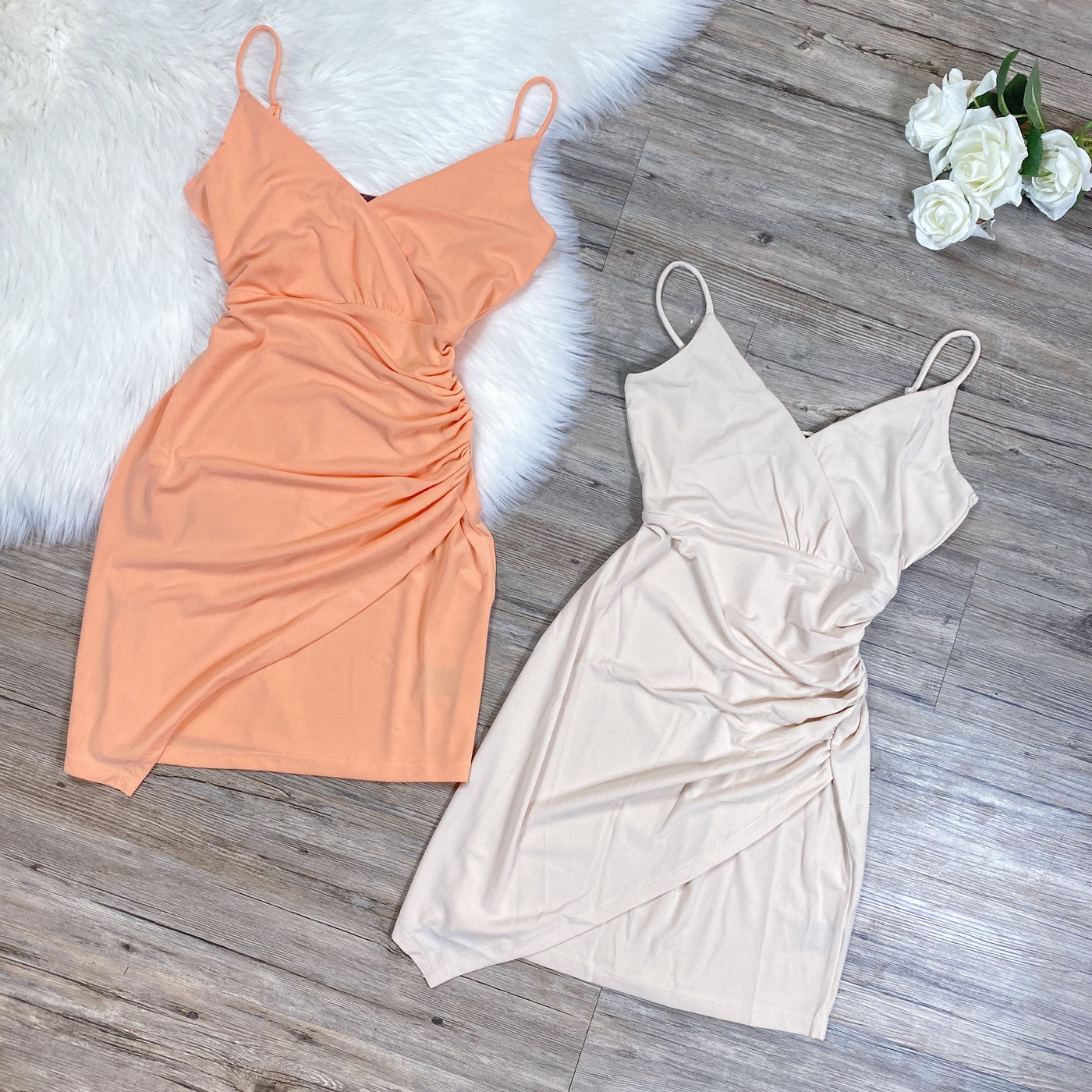 Make Up Your Mind Dress - Peach
