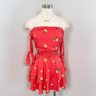 Maddi Romper/ Dress - Red