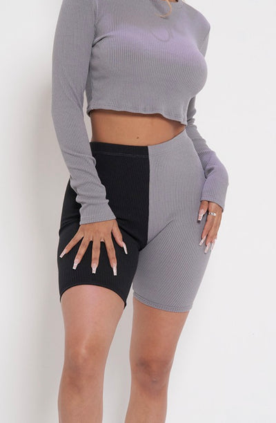 Stand Out Biker Shorts - Grey