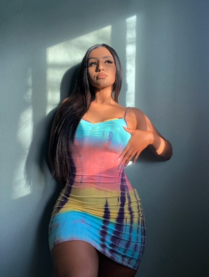 Kandi Tie Dye Dress - Yellow/Blue