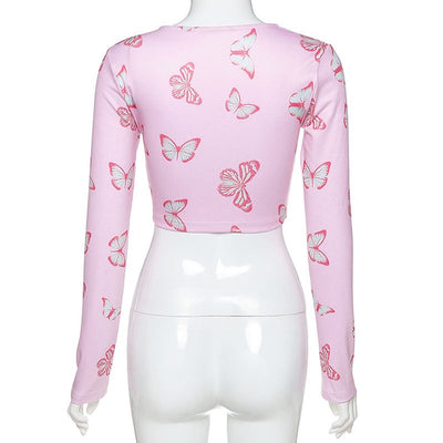 Annabella Top - Pink Butterfly