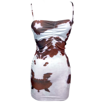Sassy Cowgirl Dress - White/Brown