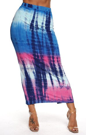 Jazlin Maxi Skirt - Blue/pink