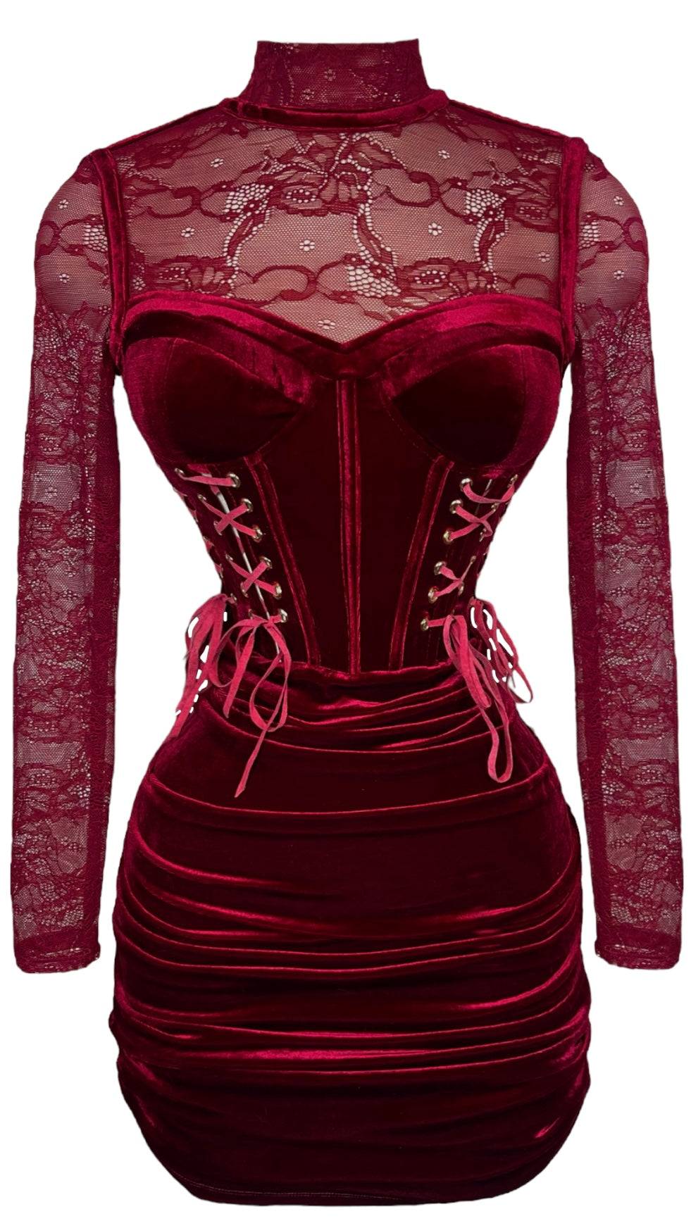 Victorian Dress - Burgundy